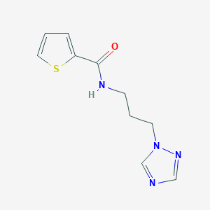 molecular formula C10H12N4OS B14342632 N-[3-(1,2,4-triazol-1-yl)propyl]thiophene-2-carboxamide 