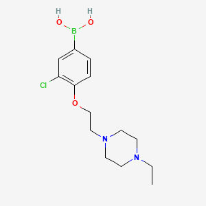 molecular formula C14H22BClN2O3 B1434267 (3-Chloro-4-(2-(4-ethylpiperazin-1-yl)ethoxy)phenyl)boronic acid CAS No. 1704074-31-6