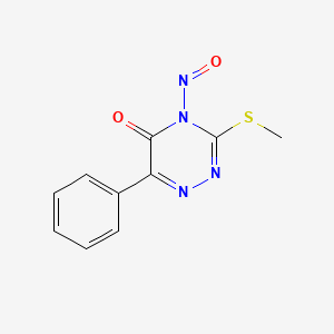 molecular formula C10H8N4O2S B14342722 3-(Methylsulfanyl)-4-nitroso-6-phenyl-1,2,4-triazin-5(4H)-one CAS No. 106119-80-6