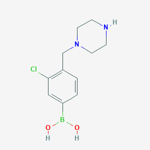 (3-Chloro-4-(piperazin-1-ylmethyl)phenyl)boronic acid