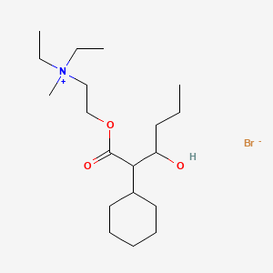 molecular formula C19H38BrNO3 B14342797 Diethyl(2-hydroxyethyl)methylammonium bromide alpha-(1-hydroxybutyl)cyclohexaneacetate CAS No. 100170-93-2
