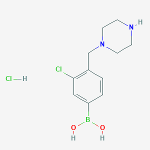 molecular formula C11H17BCl2N2O2 B1434281 (3-Chloro-4-(piperazin-1-ylmethyl)phenyl)boronic acid hydrochloride CAS No. 1704074-52-1