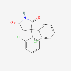 molecular formula C16H11Cl2NO2 B14342820 3,3-Bis(2-chlorophenyl)pyrrolidine-2,5-dione 