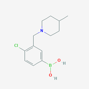 (4-Chloro-3-((4-methylpiperidin-1-yl)methyl)phenyl)boronic acid