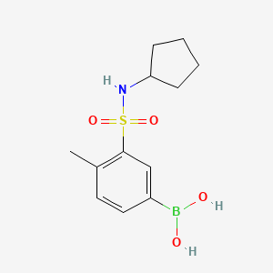 molecular formula C12H18BNO4S B1434289 (3-(N-cyclopentylsulfamoyl)-4-methylphenyl)boronic acid CAS No. 1704095-47-5