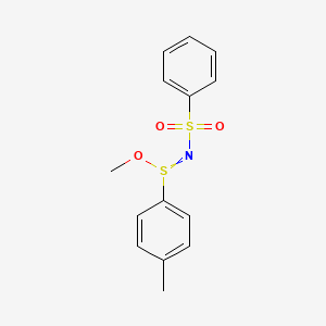 molecular formula C14H15NO3S2 B14342918 Methyl N-(benzenesulfonyl)-4-methylbenzene-1-sulfinimidate CAS No. 106119-14-6