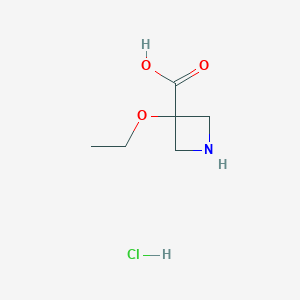 molecular formula C6H12ClNO3 B1434292 3-Ethoxyazetidine-3-carboxylic acid hydrochloride CAS No. 1523618-24-7