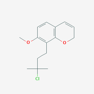 molecular formula C15H19ClO2 B14342960 8-(3-Chloro-3-methylbutyl)-7-methoxy-2H-1-benzopyran CAS No. 96602-73-2
