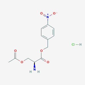 molecular formula C12H15ClN2O6 B1434298 4-Nitrobenzyl O-acetyl-L-serinate hydrochloride CAS No. 870820-71-6
