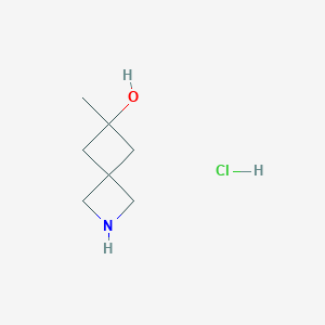 molecular formula C7H14ClNO B1434302 6-Methyl-2-azaspiro[3.3]heptan-6-ol hydrochloride CAS No. 1638765-02-2