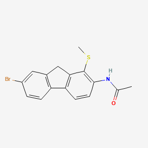 molecular formula C16H14BrNOS B14343056 Acetamide, N-(7-bromo-1-(methylthio)-9h-fluoren-2-yl)- CAS No. 97235-37-5