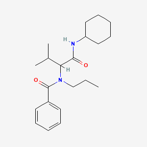 molecular formula C21H32N2O2 B14343064 N-[1-(Cyclohexylamino)-3-methyl-1-oxobutan-2-yl]-N-propylbenzamide CAS No. 94999-82-3