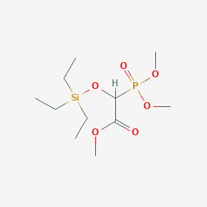 molecular formula C11H25O6PSi B14343109 Acetic acid, (dimethoxyphosphinyl)[(triethylsilyl)oxy]-, methyl ester CAS No. 95826-04-3