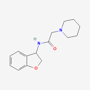 molecular formula C15H20N2O2 B14343160 N-(2,3-Dihydro-1-benzofuran-3-yl)-2-(piperidin-1-yl)acetamide CAS No. 105801-48-7