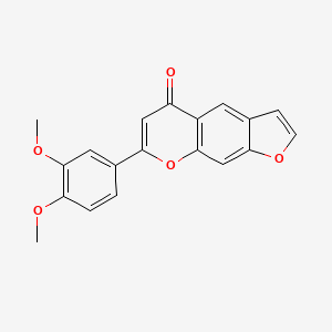 molecular formula C19H14O5 B14343232 7-(3,4-Dimethoxyphenyl)-5H-furo[3,2-g][1]benzopyran-5-one CAS No. 95277-26-2