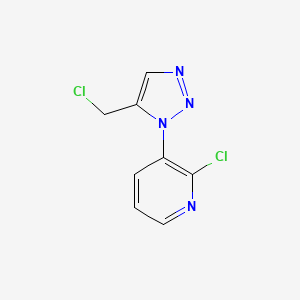 molecular formula C8H6Cl2N4 B1434327 2-chloro-3-(5-(chloromethyl)-1H-1,2,3-triazol-1-yl)pyridine CAS No. 1936548-56-9