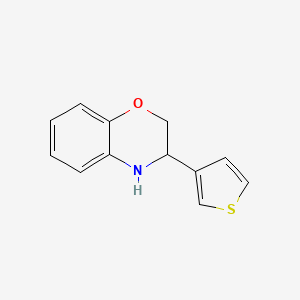 molecular formula C12H11NOS B1434328 3-(thiophen-3-yl)-3,4-dihydro-2H-benzo[b][1,4]oxazine CAS No. 1955547-87-1