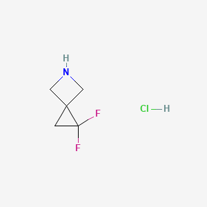 molecular formula C5H8ClF2N B1434332 1,1-Difluoro-5-azaspiro[2.3]hexane hydrochloride CAS No. 1630906-91-0