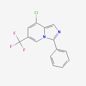 molecular formula C14H8ClF3N2 B1434334 8-Chloro-3-phenyl-6-(trifluoromethyl)imidazo[1,5-a]pyridine CAS No. 1781241-49-3