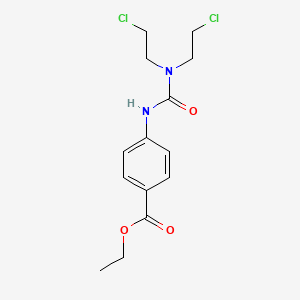 molecular formula C14H18Cl2N2O3 B14343381 Ethyl 4-{[bis(2-chloroethyl)carbamoyl]amino}benzoate CAS No. 92302-31-3