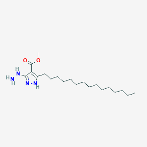molecular formula C20H38N4O2 B14343424 Methyl 3-hydrazinyl-5-pentadecyl-1H-pyrazole-4-carboxylate CAS No. 104361-85-5
