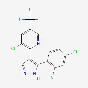 3-chloro-2-[3-(2,4-dichlorophenyl)-1H-pyrazol-4-yl]-5-(trifluoromethyl)pyridine