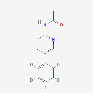 molecular formula C13H12N2O B14343448 N-Acetyl-2-amino-5-phenyl-D5-pyridine 