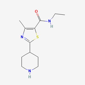 molecular formula C12H19N3OS B1434345 N-ethyl-4-methyl-2-(piperidin-4-yl)thiazole-5-carboxamide CAS No. 1955547-47-3