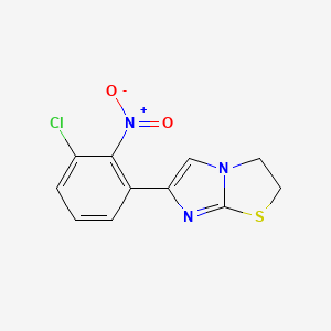 molecular formula C11H8ClN3O2S B14343508 Imidazo(2,1-b)thiazole, 6-(chloronitrophenyl)-2,3-dihydro- CAS No. 96125-74-5