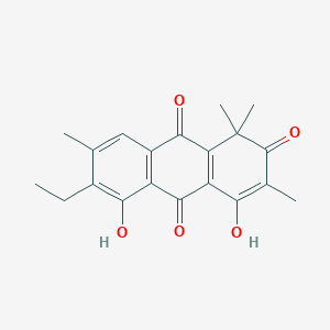 molecular formula C20H20O5 B14343528 6-Ethyl-4,5-dihydroxy-1,1,3,7-tetramethylanthracene-2,9,10(1H)-trione CAS No. 105335-75-9