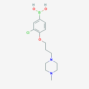 molecular formula C14H22BClN2O3 B1434354 (3-Chloro-4-(3-(4-methylpiperazin-1-yl)propoxy)phenyl)boronic acid CAS No. 1704081-44-6