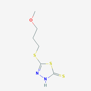 molecular formula C6H10N2OS3 B14343583 5-[(3-Methoxypropyl)sulfanyl]-1,3,4-thiadiazole-2(3H)-thione CAS No. 105488-85-5