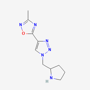 3-methyl-5-(1-(pyrrolidin-2-ylmethyl)-1H-1,2,3-triazol-4-yl)-1,2,4-oxadiazole