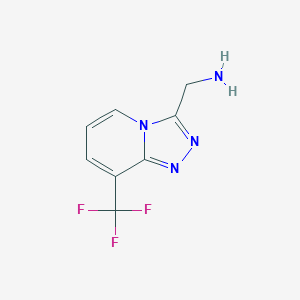 molecular formula C8H7F3N4 B1434367 (8-(Trifluoromethyl)-[1,2,4]triazolo[4,3-a]pyridin-3-yl)methanamine CAS No. 1020041-12-6