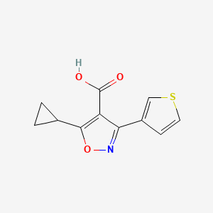 molecular formula C11H9NO3S B1434369 5-Cyclopropyl-3-(thiophen-3-yl)isoxazole-4-carboxylic acid CAS No. 1955531-75-5