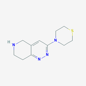 molecular formula C11H16N4S B1434370 4-(5,6,7,8-Tetrahydropyrido[4,3-c]pyridazin-3-yl)thiomorpholine CAS No. 1551019-98-7