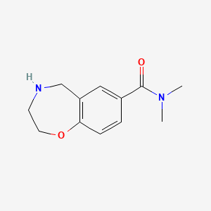 molecular formula C12H16N2O2 B1434371 N,N-dimethyl-2,3,4,5-tetrahydrobenzo[f][1,4]oxazepine-7-carboxamide CAS No. 1955547-37-1