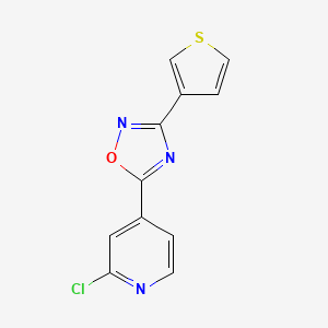 molecular formula C11H6ClN3OS B1434375 5-(2-Chloropyridin-4-yl)-3-(thiophen-3-yl)-1,2,4-oxadiazole CAS No. 1955541-17-9