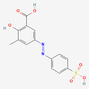 molecular formula C14H12N2O6S B14343771 Benzoic acid, 2-hydroxy-3-methyl-5-[(4-sulfophenyl)azo]- CAS No. 93265-92-0