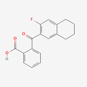 molecular formula C18H15FO3 B14343787 Benzoic acid, 2-((3-fluoro-5,6,7,8-tetrahydro-2-naphthalenyl)carbonyl)- CAS No. 104761-55-9