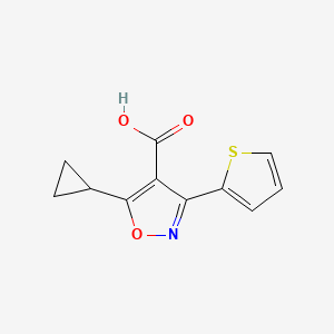 molecular formula C11H9NO3S B1434379 5-Cyclopropyl-3-(thiophen-2-yl)isoxazole-4-carboxylic acid CAS No. 1955561-42-8