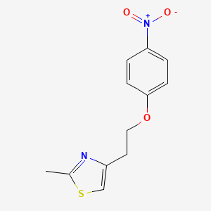 molecular formula C12H12N2O3S B14343803 2-Methyl-4-[2-(4-nitrophenoxy)ethyl]-1,3-thiazole CAS No. 103788-68-7
