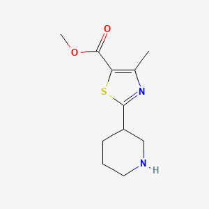 molecular formula C11H16N2O2S B1434381 Methyl 4-methyl-2-(piperidin-3-yl)thiazole-5-carboxylate CAS No. 1955541-13-5
