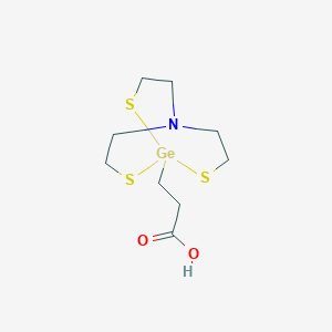 molecular formula C9H17GeNO2S3 B14343826 3-(2,8,9-Trithia-5-aza-1-germabicyclo[3.3.3]undecan-1-yl)propanoic acid CAS No. 106031-00-9