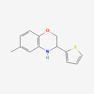 molecular formula C13H13NOS B1434385 6-methyl-3-(thiophen-2-yl)-3,4-dihydro-2H-benzo[b][1,4]oxazine CAS No. 1708437-09-5