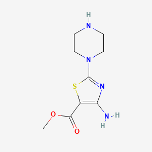 molecular formula C9H14N4O2S B1434390 Methyl 4-amino-2-(piperazin-1-yl)thiazole-5-carboxylate CAS No. 1602790-76-0