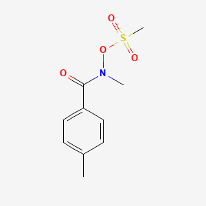 molecular formula C10H13NO4S B14343918 N-[(Methanesulfonyl)oxy]-N,4-dimethylbenzamide CAS No. 105642-96-4