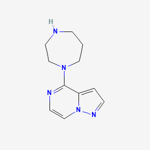 molecular formula C11H15N5 B1434392 4-(1,4-二氮杂环-1-基)吡唑并[1,5-a]哒嗪 CAS No. 1565048-62-5