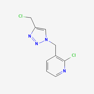 molecular formula C9H8Cl2N4 B1434394 2-chloro-3-((4-(chloromethyl)-1H-1,2,3-triazol-1-yl)methyl)pyridine CAS No. 1955541-42-0