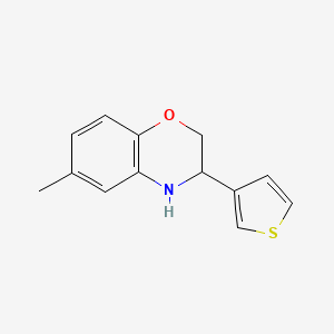 molecular formula C13H13NOS B1434396 6-methyl-3-(thiophen-3-yl)-3,4-dihydro-2H-benzo[b][1,4]oxazine CAS No. 1955548-16-9